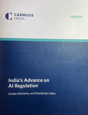 India's Advance on AI Regulation paper cover